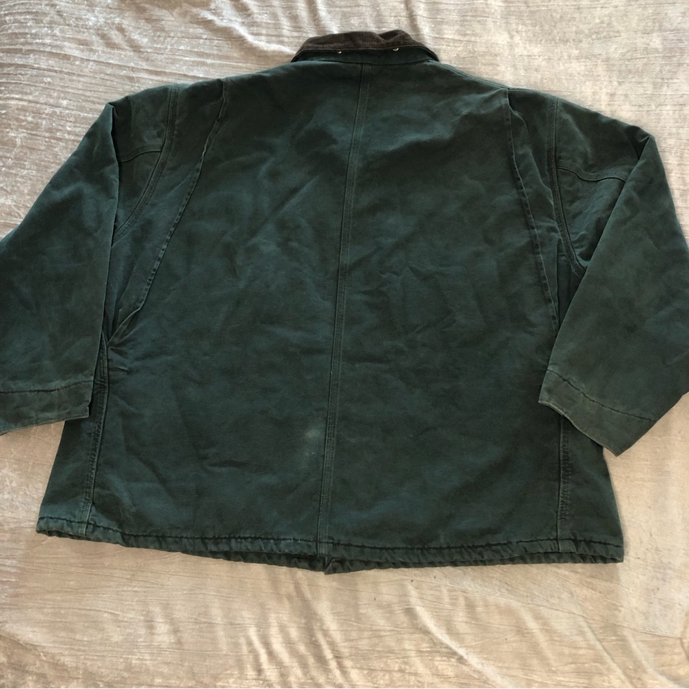 Vintage Carhartt Men’s blanket lined outdoor coat green size 2X 3X chore work - Picture 9 of 16